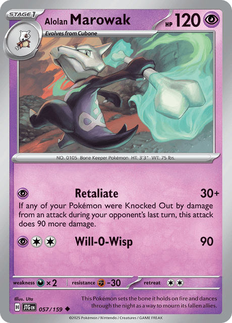 Alolan Marowak 057/159 – Pokémon Journey Together card artwork