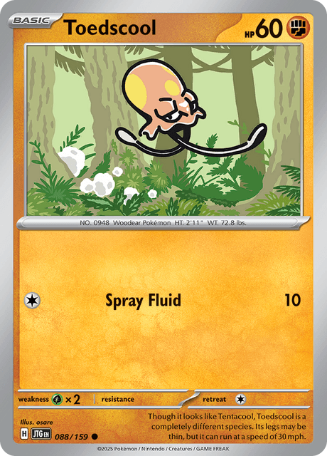 Toedscool 088/159 – Pokémon Journey Together card artwork