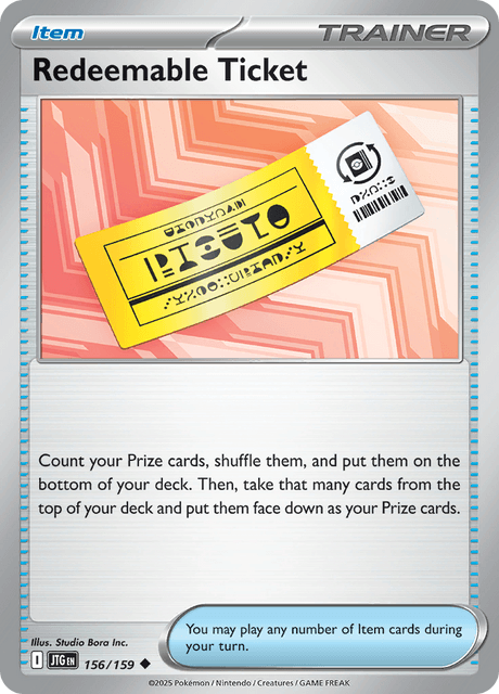 Redeemable Ticket 156/159 – Pokémon Journey Together card artwork