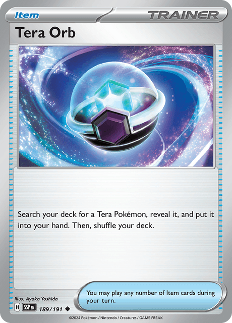 Tera Orb 189/191 – Pokémon Surging Sparks card artwork