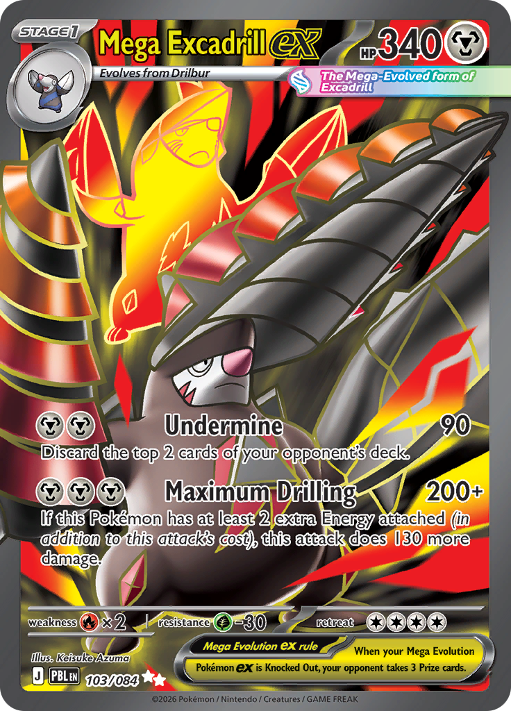 Mega Excadrill ex 103/084 – Pokémon Pitch Black card artwork