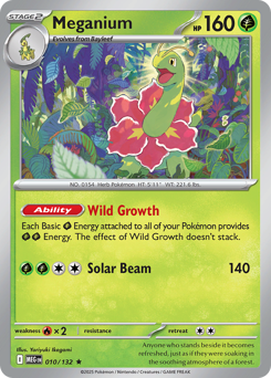 Meganium 010/132 Mega Evolution Pokémon card (Holo)