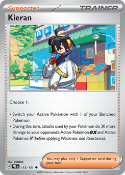 Kieran 113/131 Pokémon Prismatic Evolutions Regular