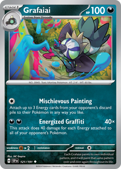 Grafaiai 121/191 Pokémon Surging Sparks card