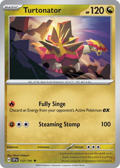 Turtonator 137/191 Pokémon Surging Sparks card