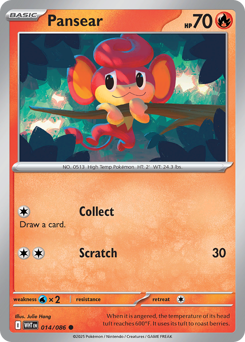 Pansear 014/086 White Flare Pokémon TCG Reverse Holo