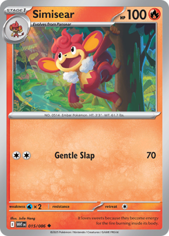 Simisear 015/086 White Flare Pokémon TCG Regular