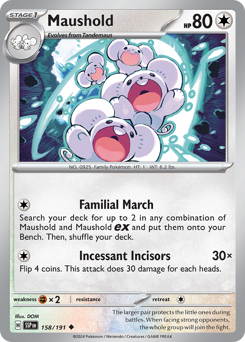 Maushold 158/191 Pokémon Surging Sparks card