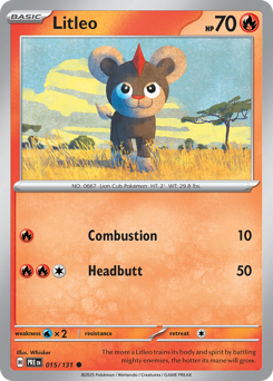 Litleo 015/131 Prismatic Evolutions Pokémon TCG Regular