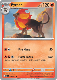 Pyroar 016/131 Prismatic Evolutions Pokémon TCG Regular