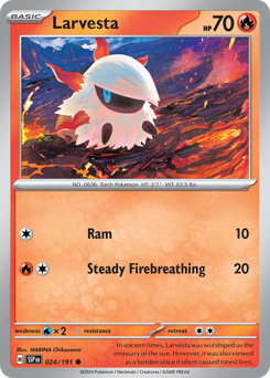 Larvesta 024/191 Pokémon Surging Sparks card