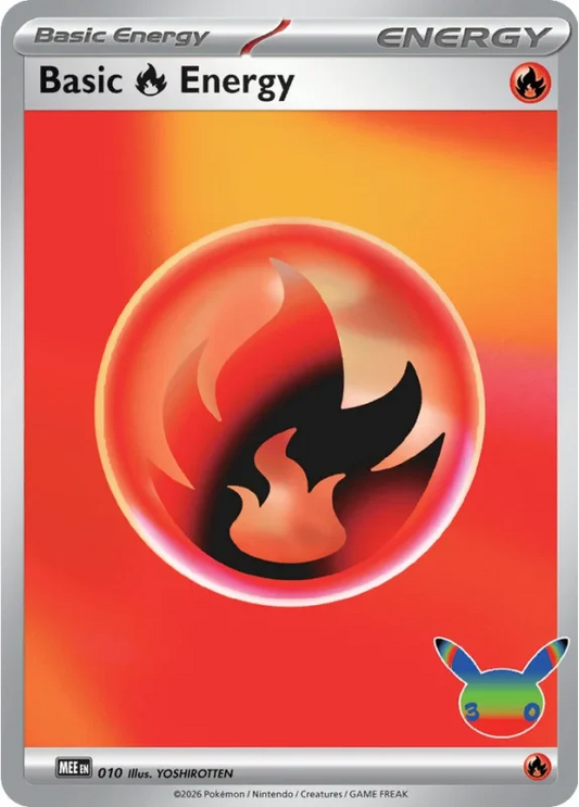 Basic Fire Energy 010 – Pokémon 30th Celebration – Holo