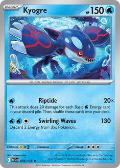 Kyogre 034/132 Mega Evolution Pokémon card (Holo)