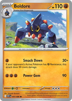 Boldore 047/086 White Flare Pokémon TCG Regular