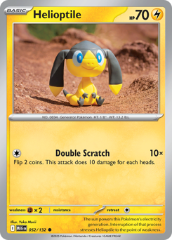 Helioptile 052/132 Mega Evolution Pokémon card (Regular)