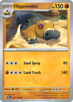 Hippowdon 053/131 Prismatic Evolutions Pokémon TCG Regular