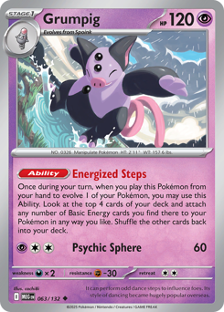 Grumpig 063/132 Mega Evolution Pokémon card (Regular)