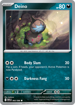 Deino 065/086 White Flare Pokémon TCG Reverse Holo