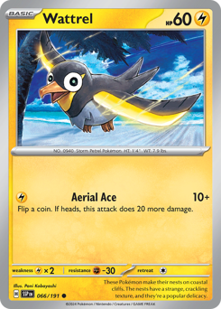 Wattrel 066/191 Pokémon Surging Sparks card