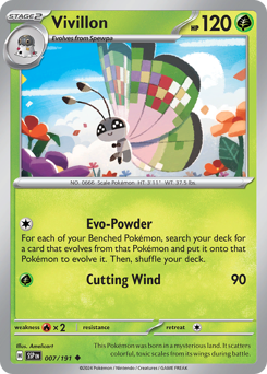 Vivillon 007/191 Pokémon Surging Sparks card