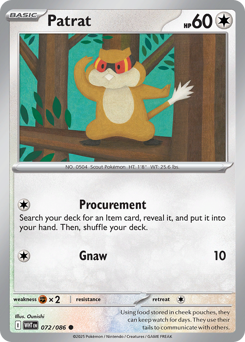 Patrat 072/086 White Flare Pokémon TCG Regular