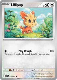 Lillipup 074/086 White Flare Pokémon TCG Regular