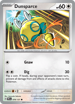 Dunsparce 079/131 Prismatic Evolutions Pokémon TCG Regular