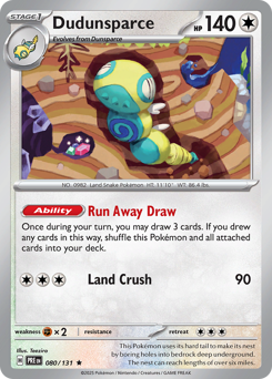 Dudunsparce 080/131 Prismatic Evolutions Pokémon TCG Regular