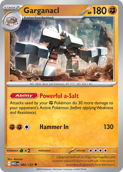 Garganacl 084/132 Mega Evolution Pokémon card (Regular)