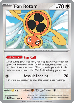 Fan Rotom 085/131 Prismatic Evolutions Pokémon TCG Reverse Holo