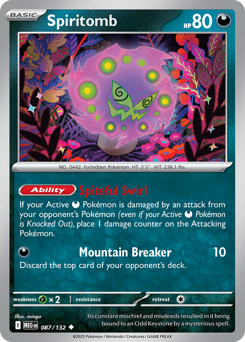 Spiritomb 087/132 Mega Evolution Pokémon card (Regular)