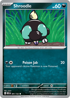 Shroodle 091/132 Mega Evolution Pokémon card (Regular)