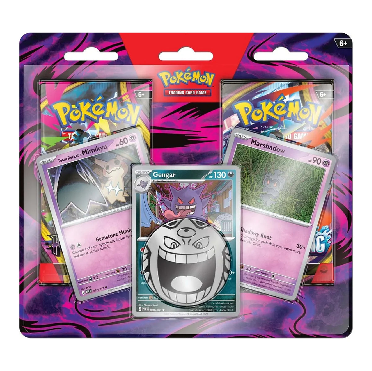 Pokémon TCG Gengar, Marshadow & Team Rocket's Mimikyu 2-Pack Blister