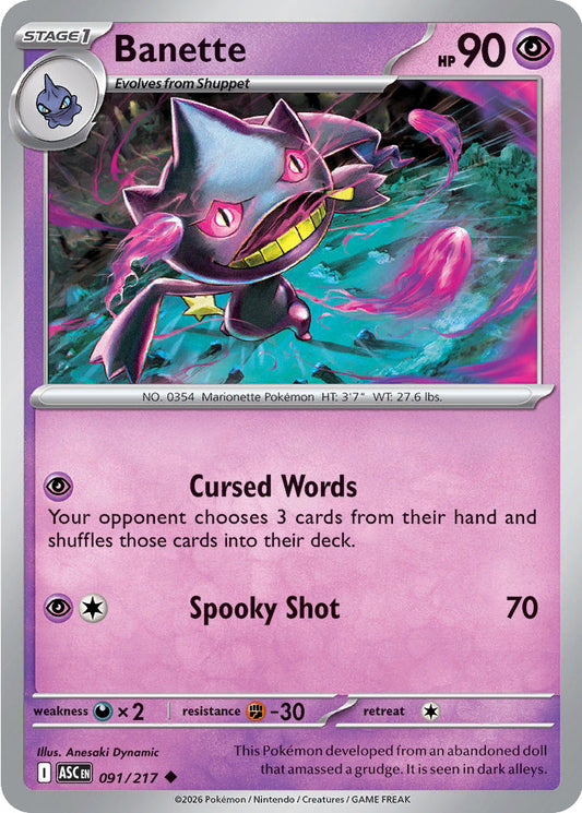 Banette 091/217 – Pokémon Ascended Heroes card artwork