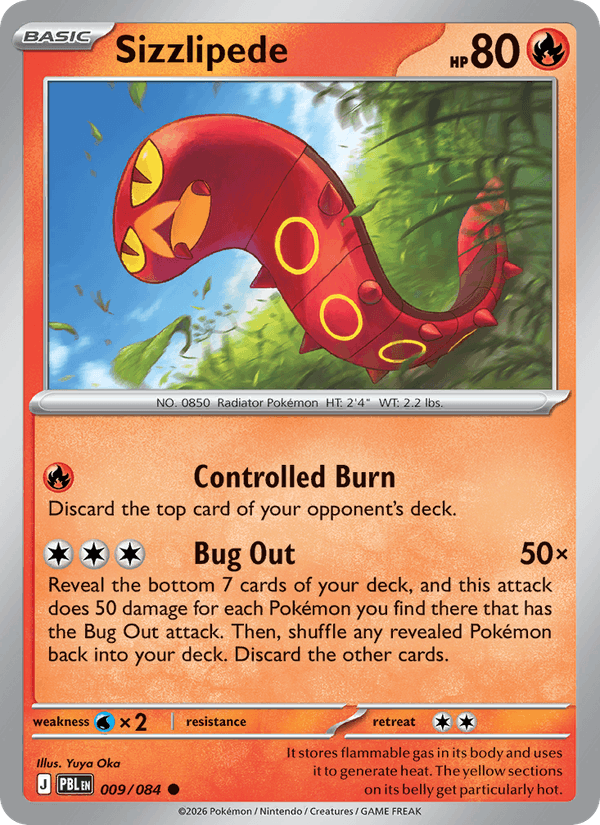 Sizzlipede 009/084 Pitch Black Pokémon card - Reverse Holo