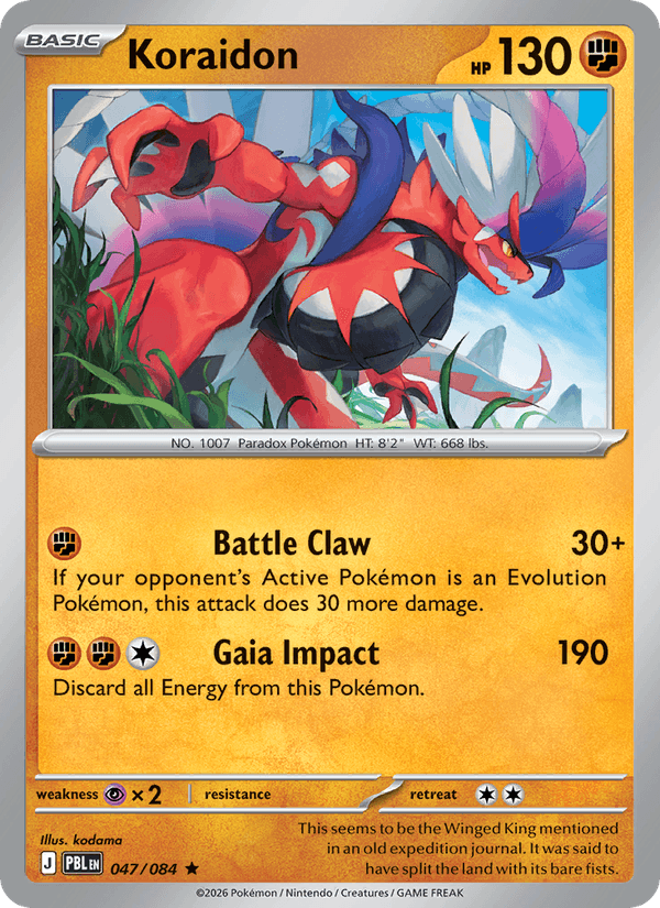 Koraidon 047/084 Pitch Black Pokémon card - Regular