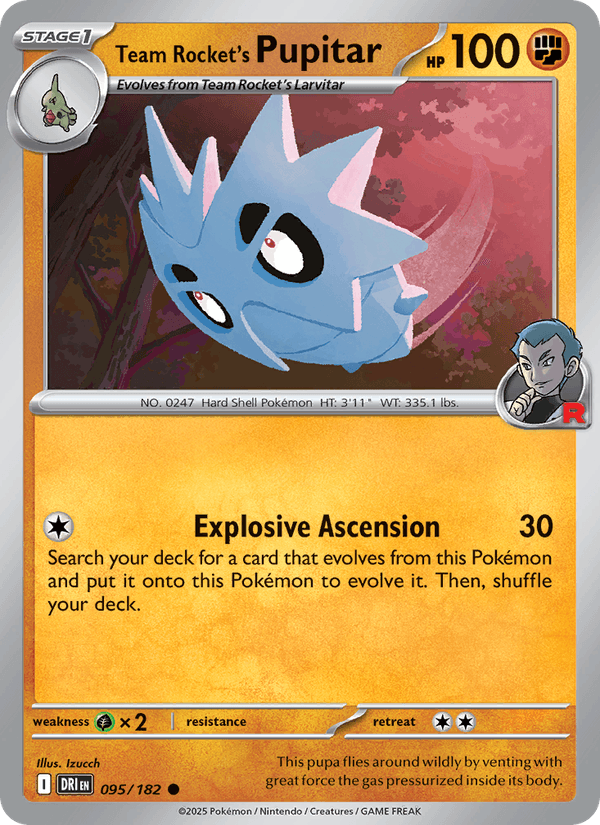 Team Rocket's Pupitar 095/182 Destined Rivals Pokémon TCG Regular