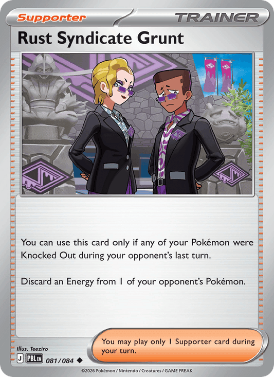 Rust Syndicate Grunt 081/084 Pitch Black Pokémon card - Regular