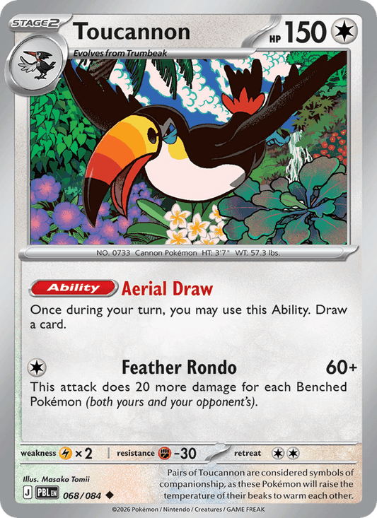 Toucannon 068/084 Pitch Black Pokémon card - Reverse Holo