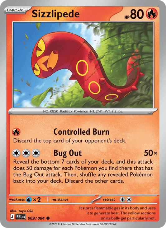 Sizzlipede 009/084 Pitch Black Pokémon card - Regular