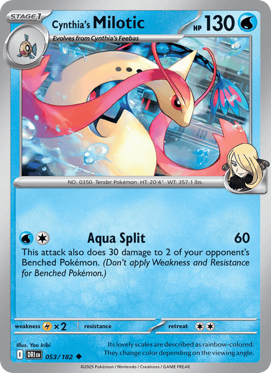 Cynthia's Milotic 053/182 Destined Rivals Pokémon TCG Regular