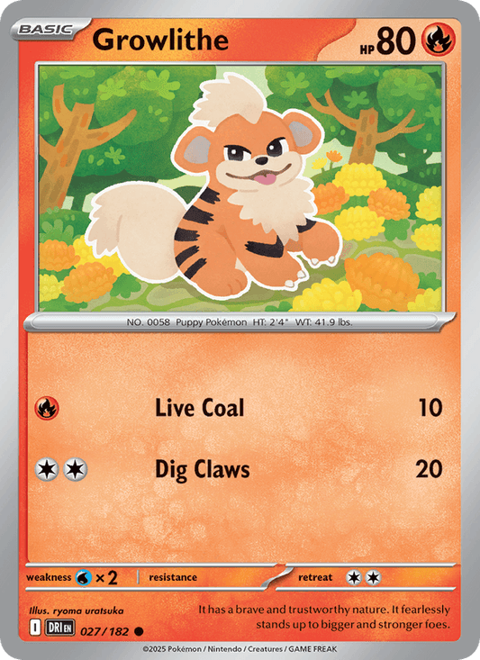 Growlithe 027/182 Destined Rivals Pokémon TCG Regular
