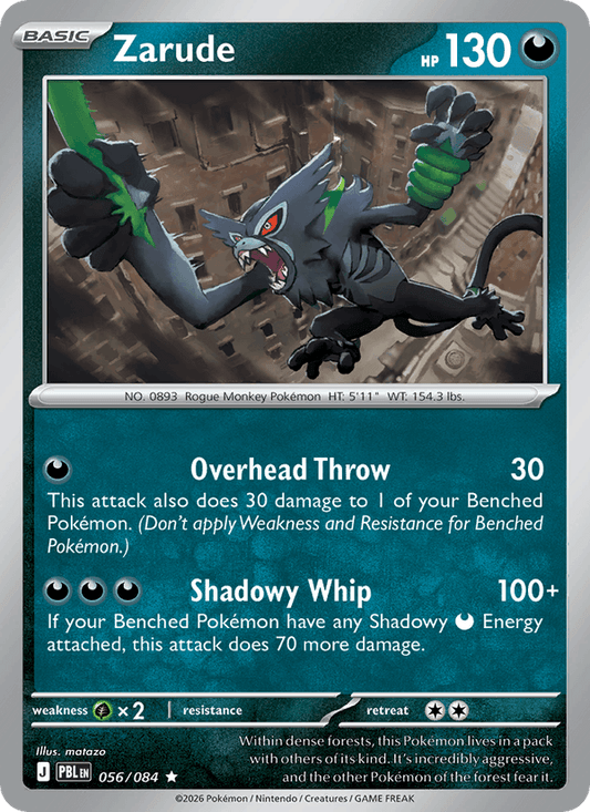 Zarude 056/084 Pitch Black Pokémon card - Regular