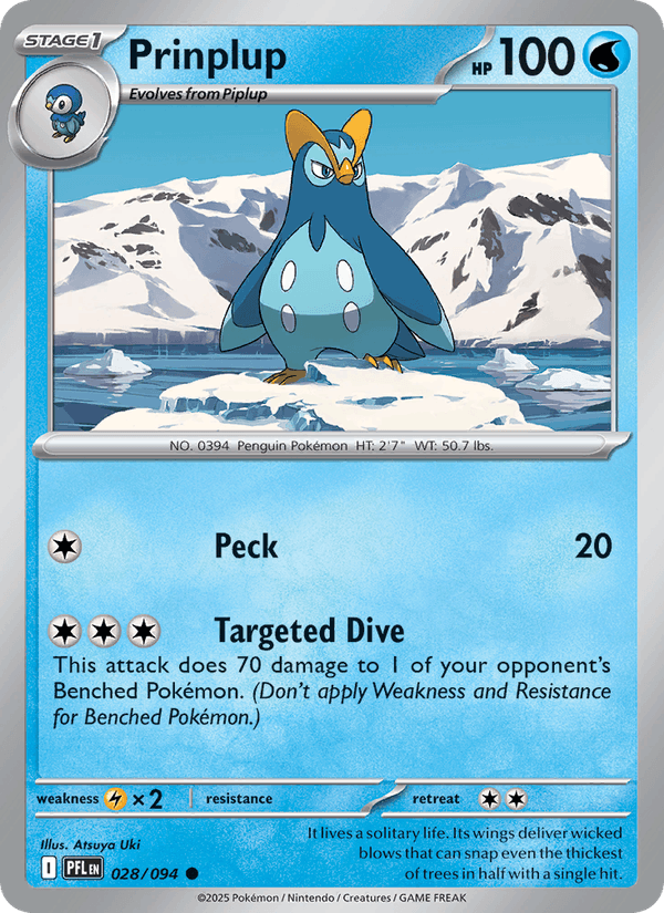 Prinplup 028/094 Phantasmal Flames Pokémon TCG Regular