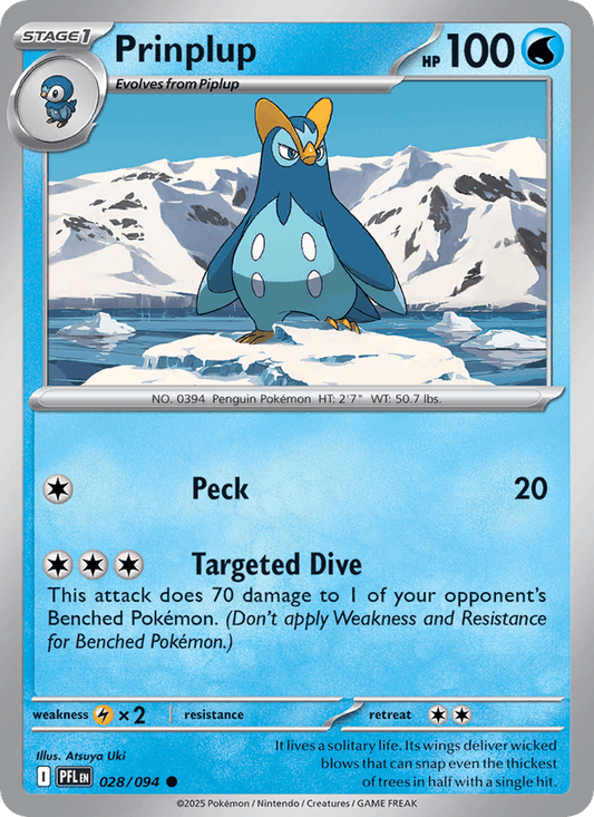 Prinplup 028/094 Phantasmal Flames Pokémon TCG Regular