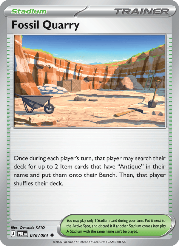 Fossil Quarry 076/084 Pitch Black Pokémon card - Regular