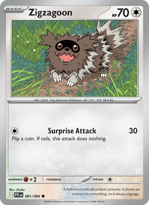 Zigzagoon 081/094 Phantasmal Flames Pokémon TCG Regular