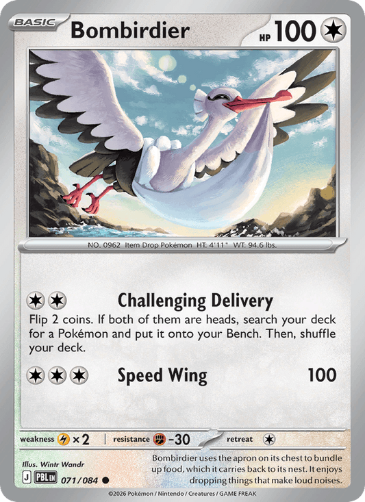 Bombirdier 071/084 Pitch Black Pokémon card - Reverse Holo