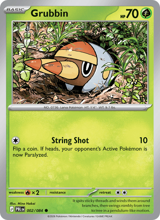 Grubbin 002/084 Pitch Black Pokémon card - Reverse Holo