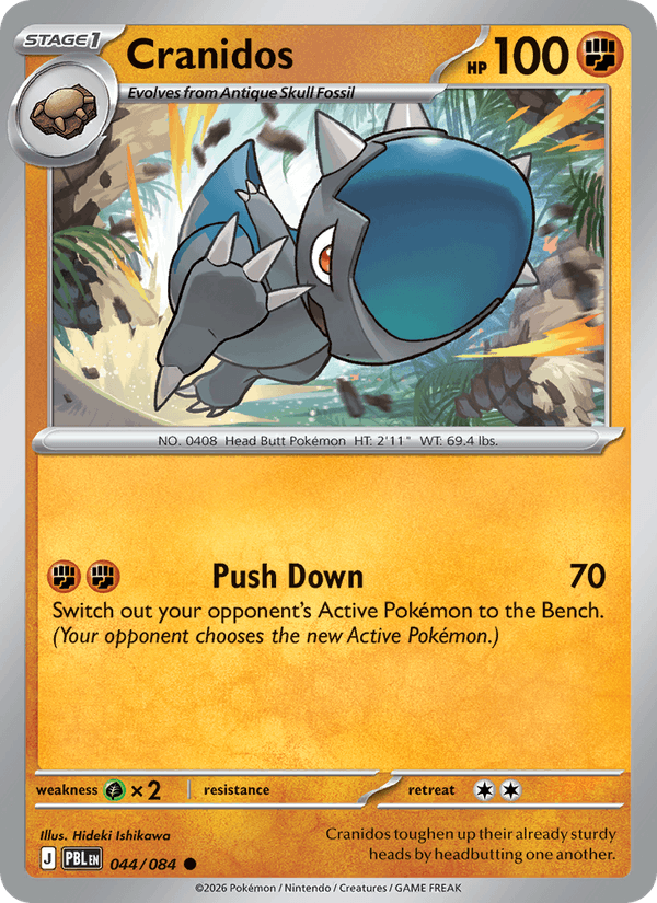 Cranidos 044/084 Pitch Black Pokémon card - Reverse Holo